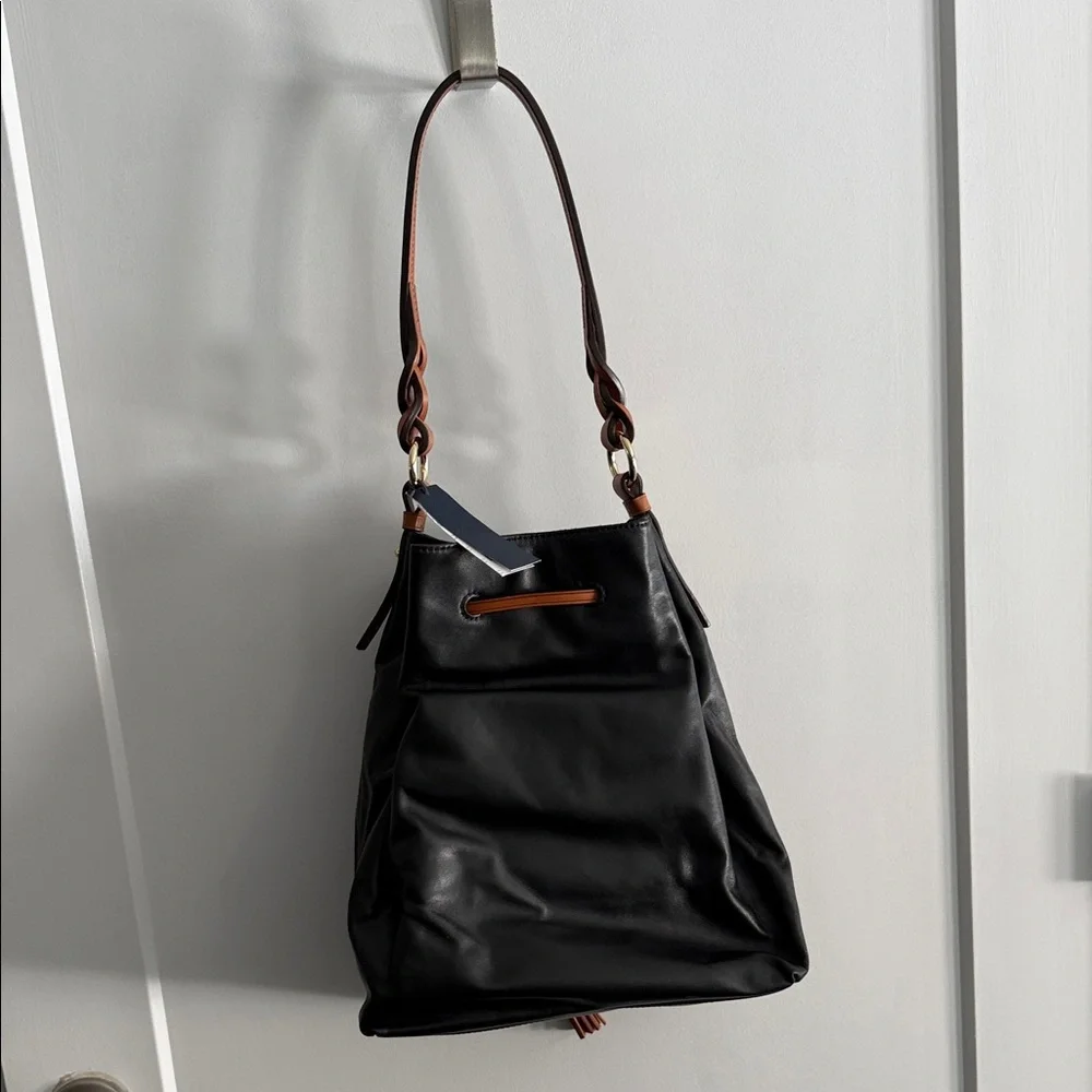 Dooney & Bourke Black and Brown Leather Bag - Picture 3 of 13